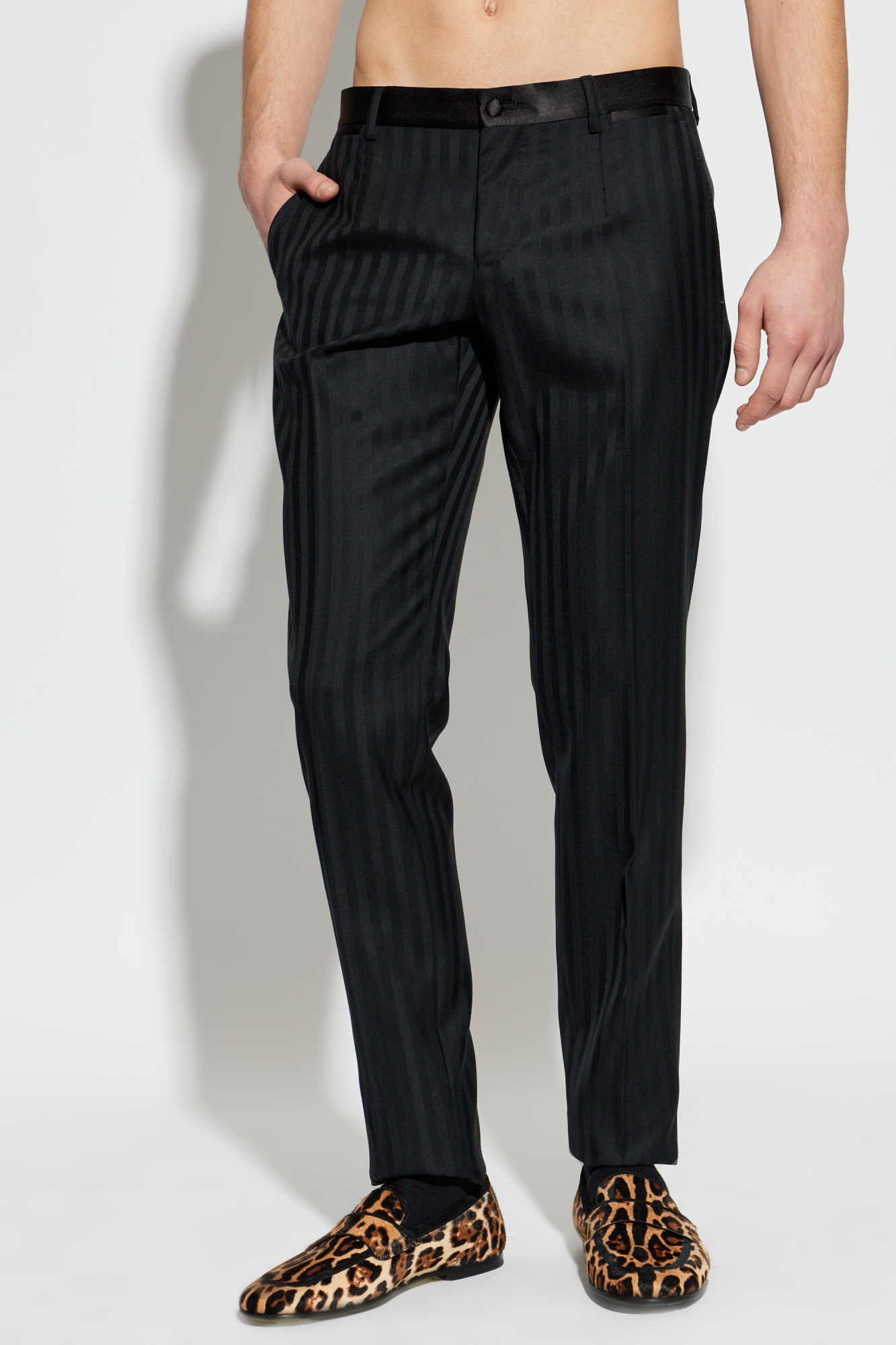 Dolce & Gabbana Satin pants with a striped pattern | Men's | Vitkac